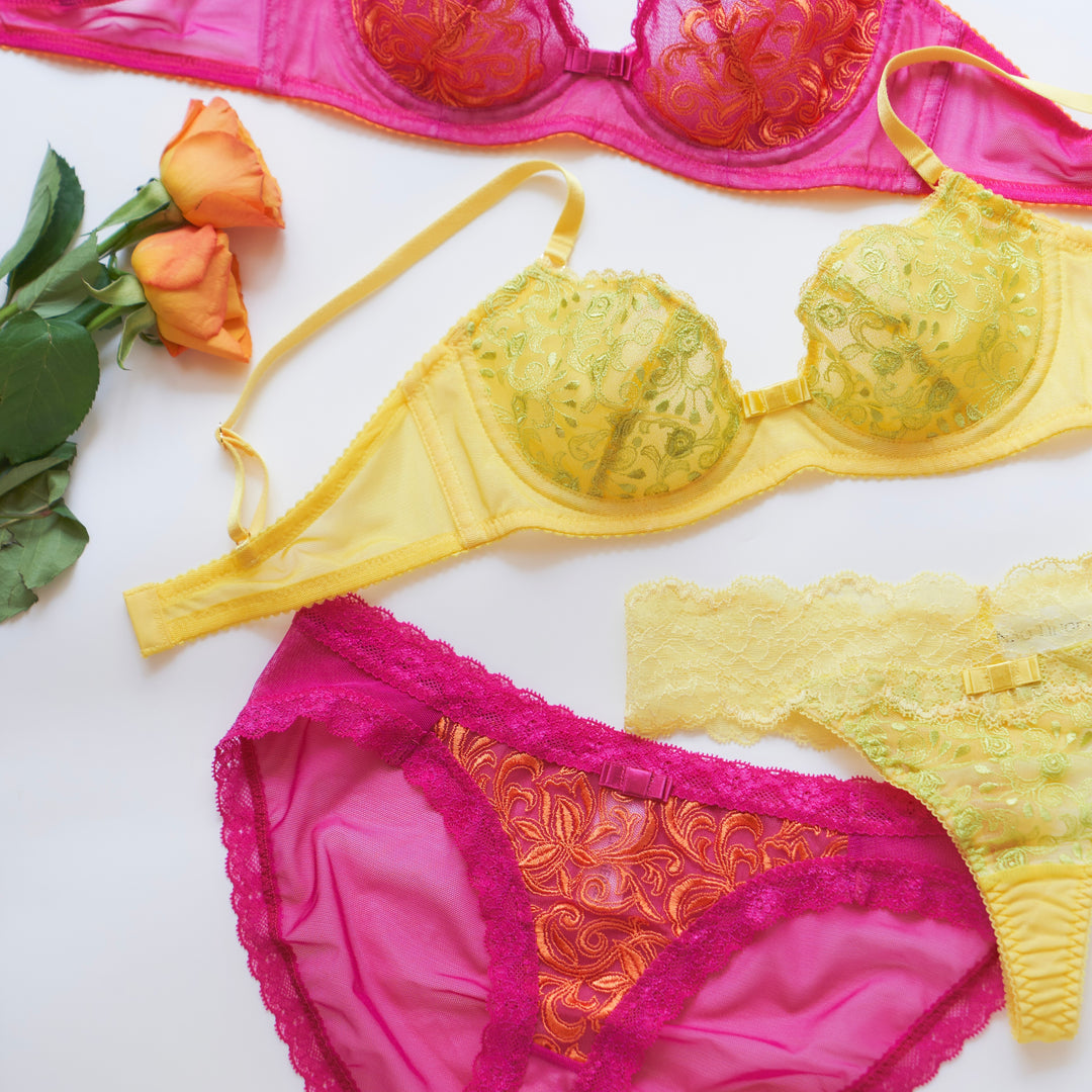 Limited Time Offer: July 25th (Thurs) - August 1st (Thurs) Love & Joy Non-Padded Bra, Panties, and Thong Set