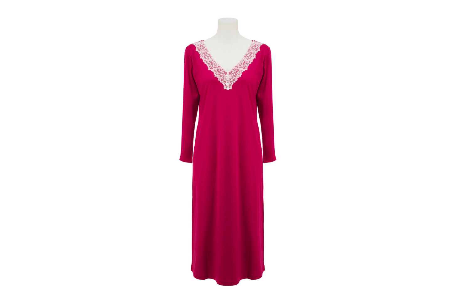 V-neck lace Night dress (マゼンタ)