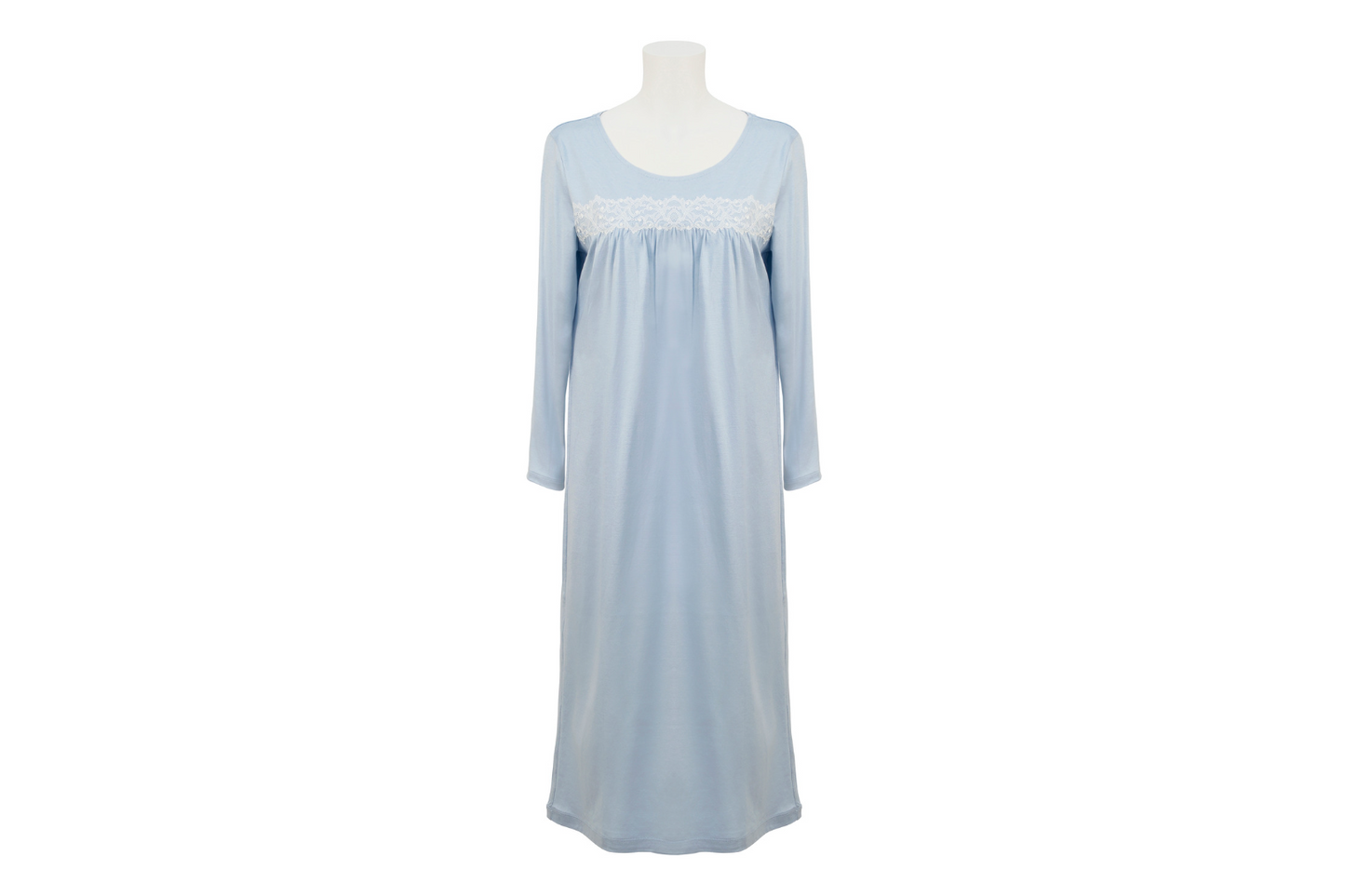 Lace gather Night dress (ライトブルー)