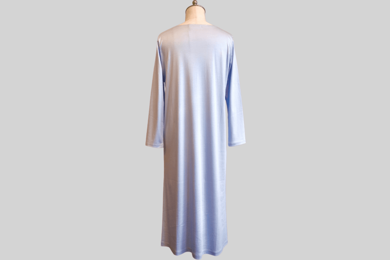Lace gather Night dress (ライトブルー)