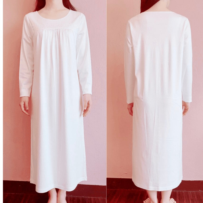 Lace gather Night dress (ホワイト)