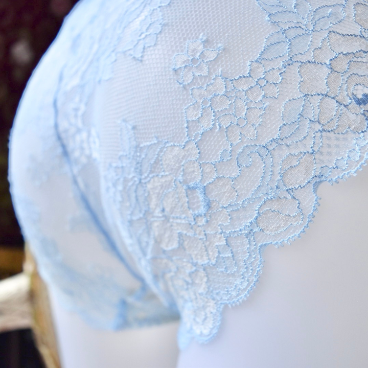 【超限定数】ライトブルーホワイト"Adore" ソフトバルコネットブラジャー