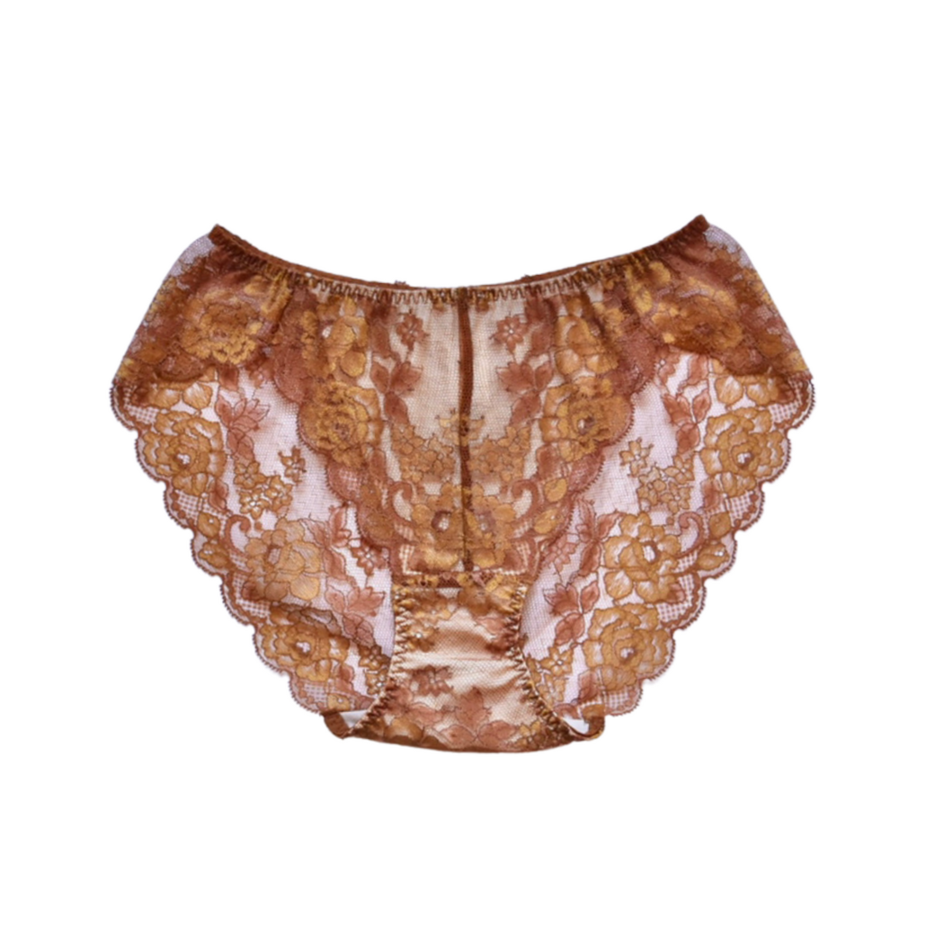 【超限定数】モカゴールド "Adore" 総レースショーツ