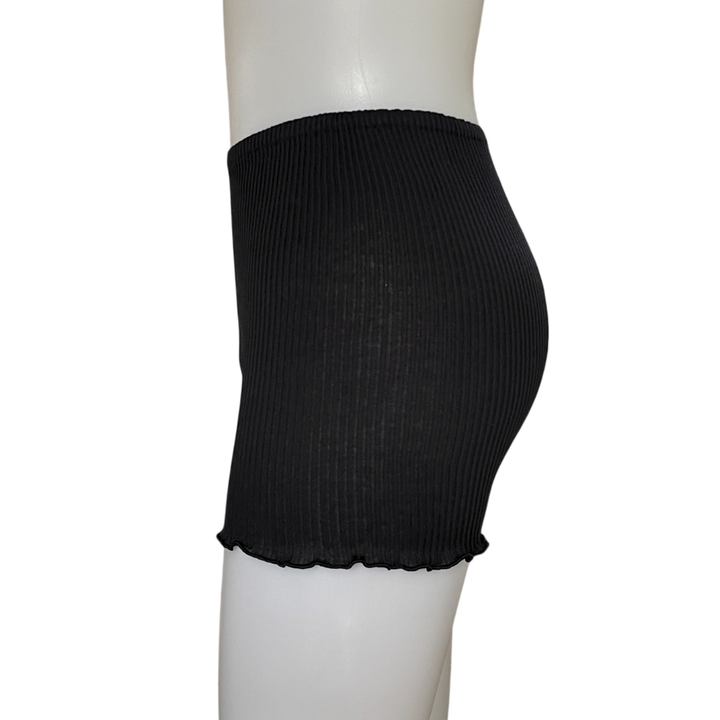 【初回限定生産・ブラック】コットンシルク・一部丈ショーツ