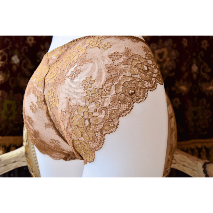 【超限定数】モカゴールド "Adore" 総レースショーツ