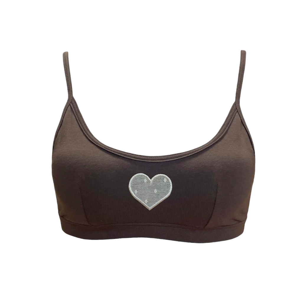 【Valentine Collection】“Amoretta”ノンワイヤーブラジャー チョコクリーム