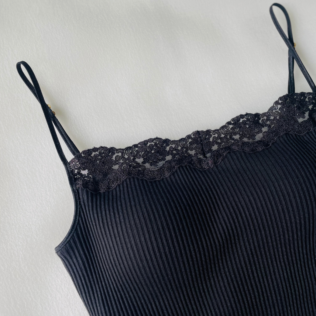 【初回限定生産・ブラック】コットンシルク・ブラトップ