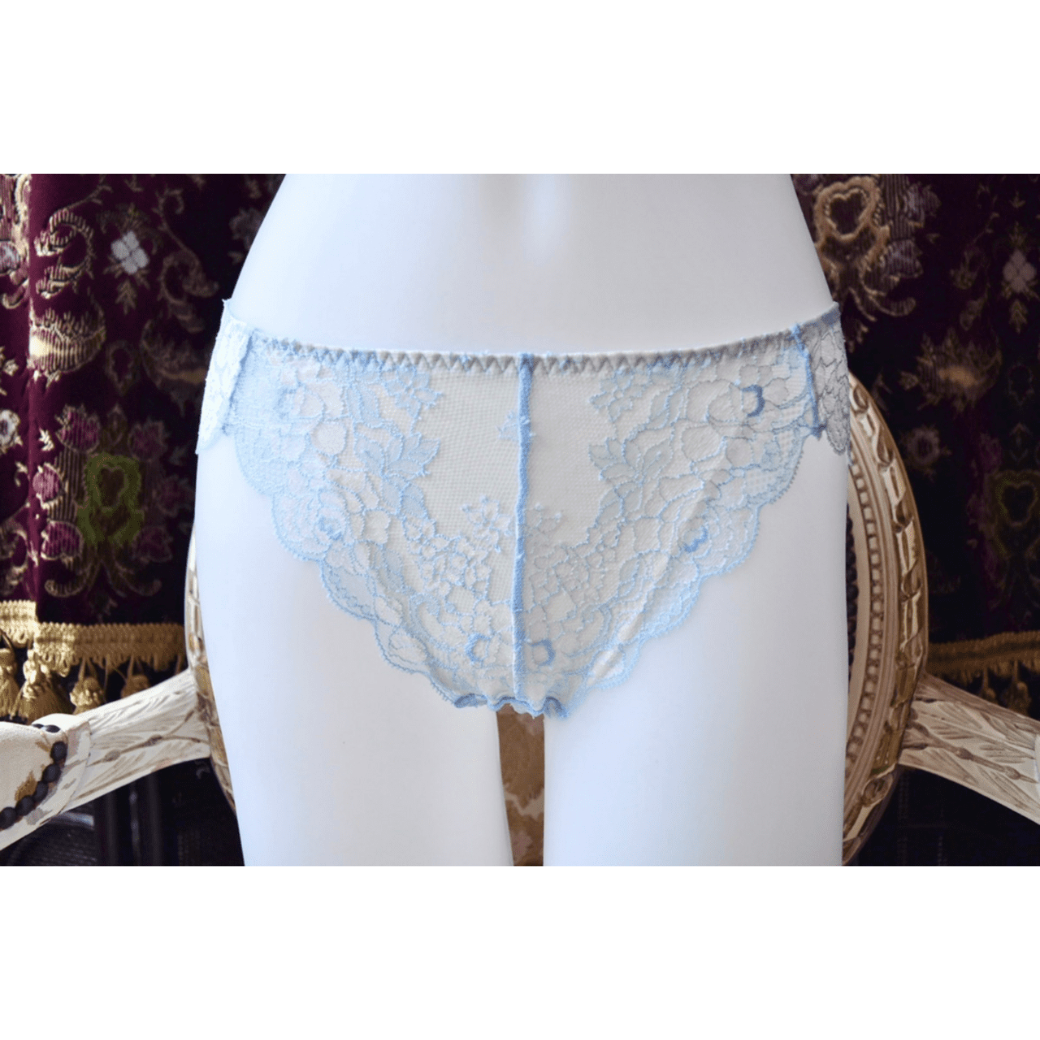【超限定数】ライトブルーホワイト "Adore" 総レースショーツ