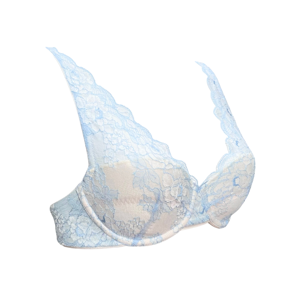 【超限定数】ライトブルーホワイト"Adore" ソフトバルコネットブラジャー