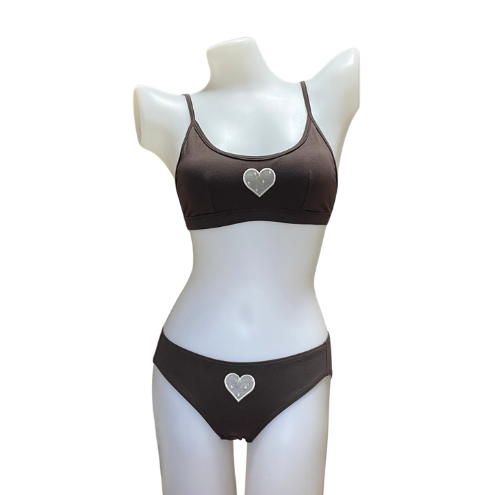 【Valentine Collection】“Amoretta”ノンワイヤーブラジャー チョコクリーム