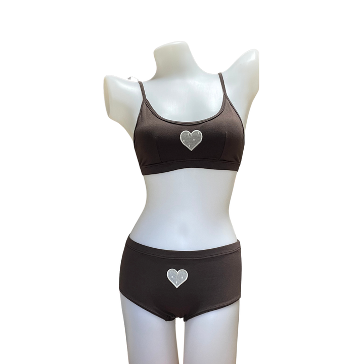 【Valentine Collection】“Amoretta”ノンワイヤーブラジャー チョコクリーム