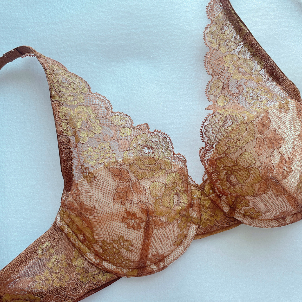 【超限定数】モカゴールド"Adore" ソフトバルコネットブラジャー