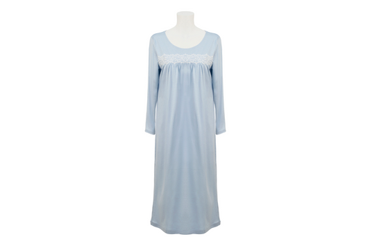 Lace gather Night dress (ライトブルー)