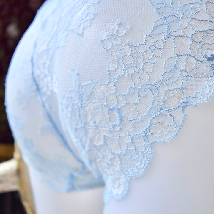 【超限定数】ライトブルーホワイト "Adore" 総レースショーツ