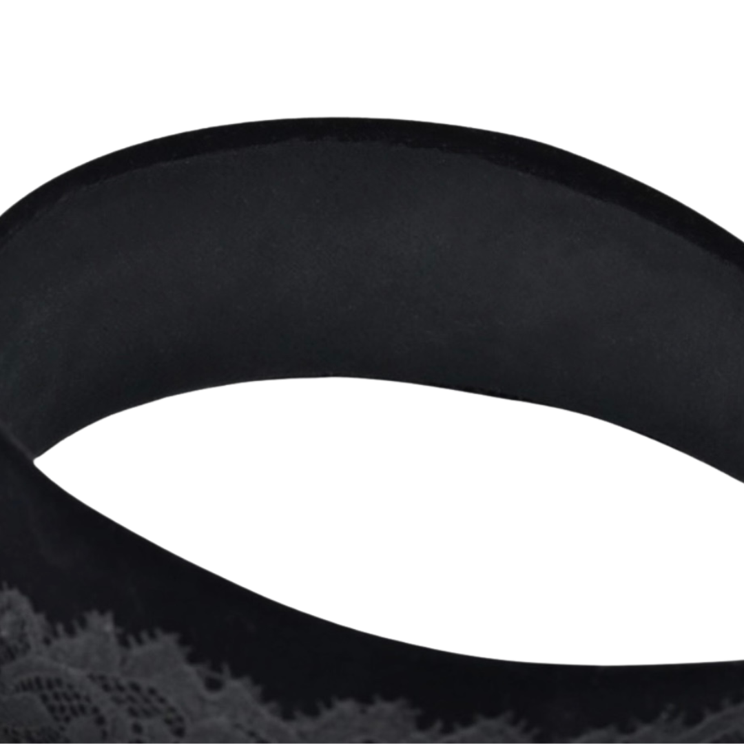 ベロア調レースのカチューシャ -lace velveteen headband-