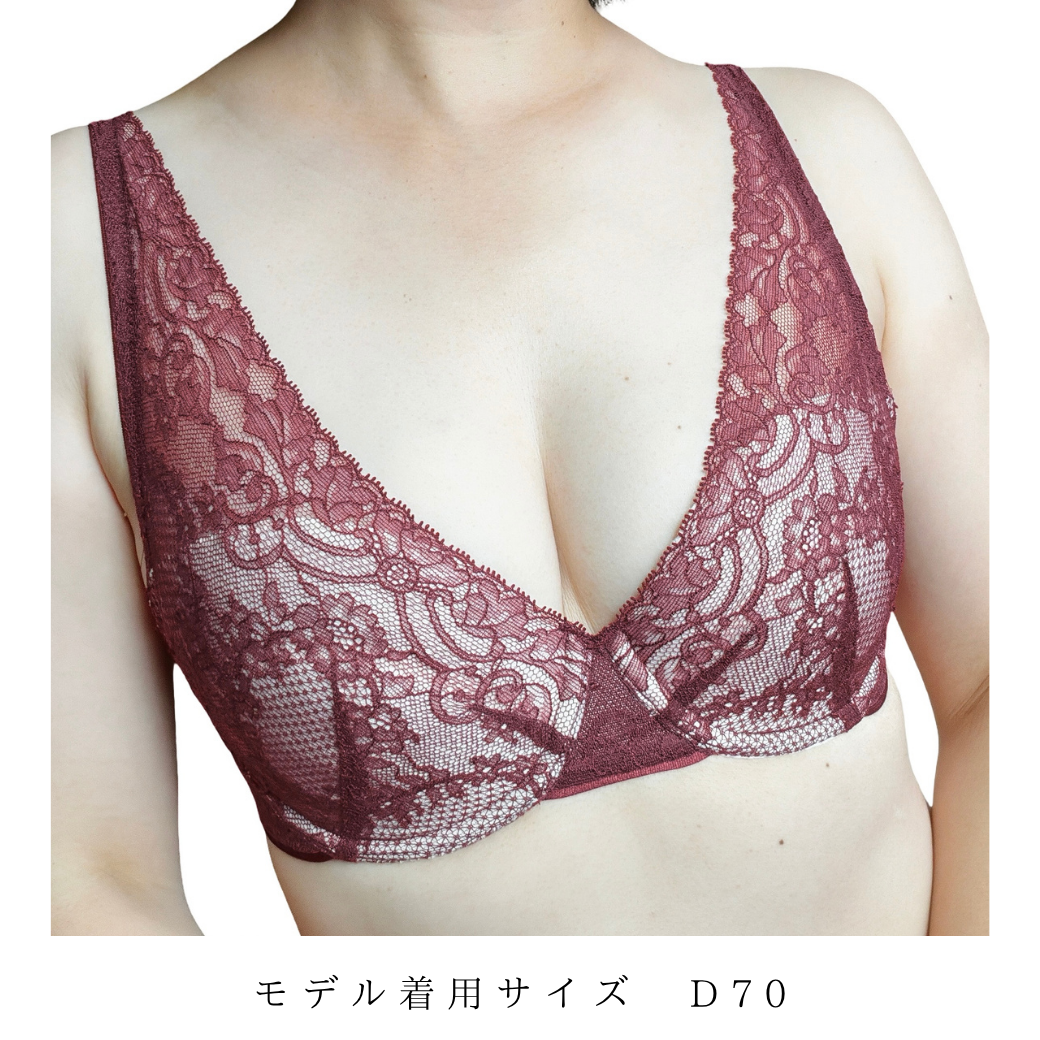 バーガンディー"Adore" ソフトバルコネットブラジャー