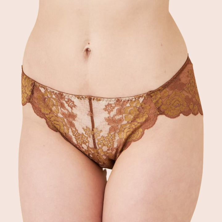 【超限定数】モカゴールド "Adore" 総レースショーツ