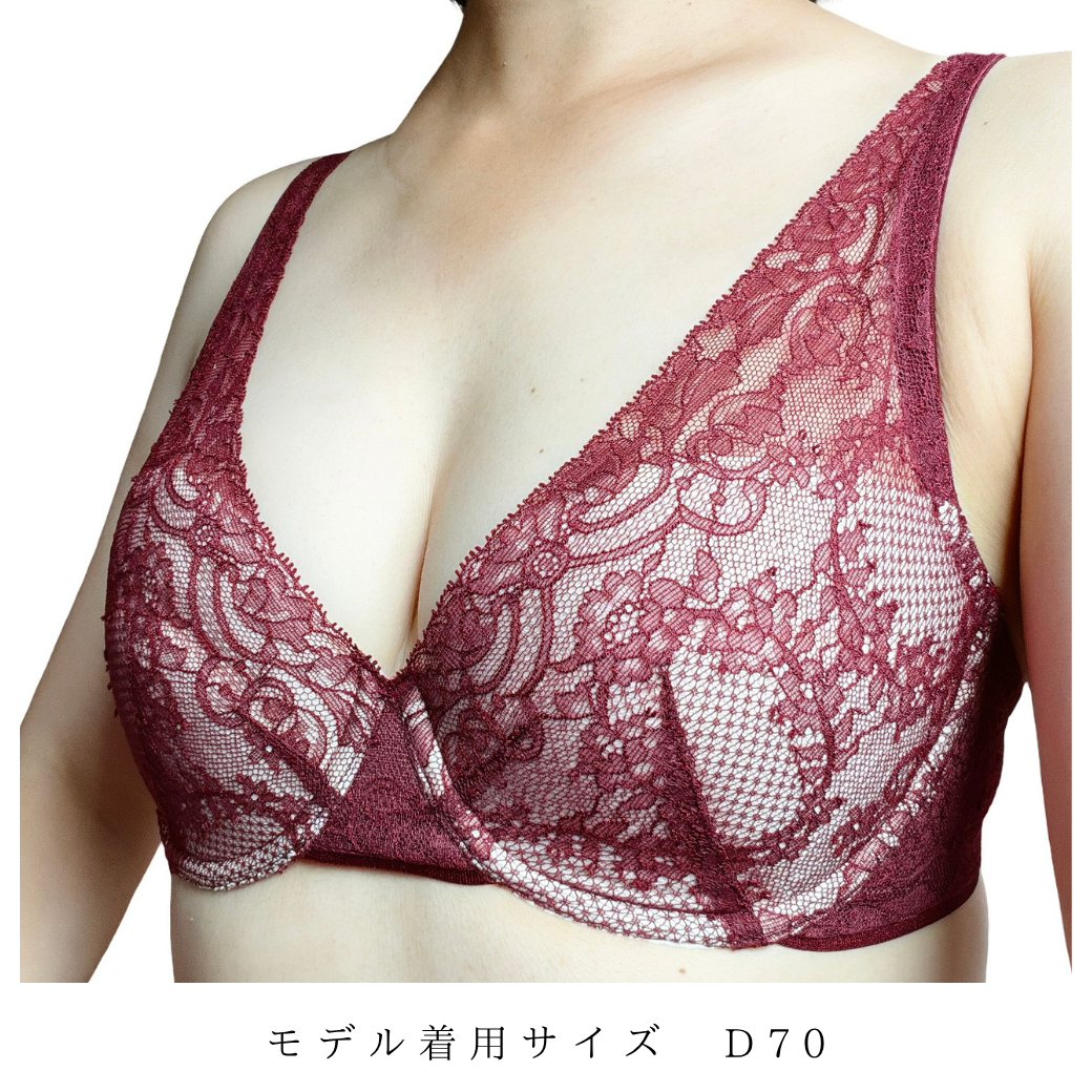 バーガンディー"Adore" ソフトバルコネットブラジャー
