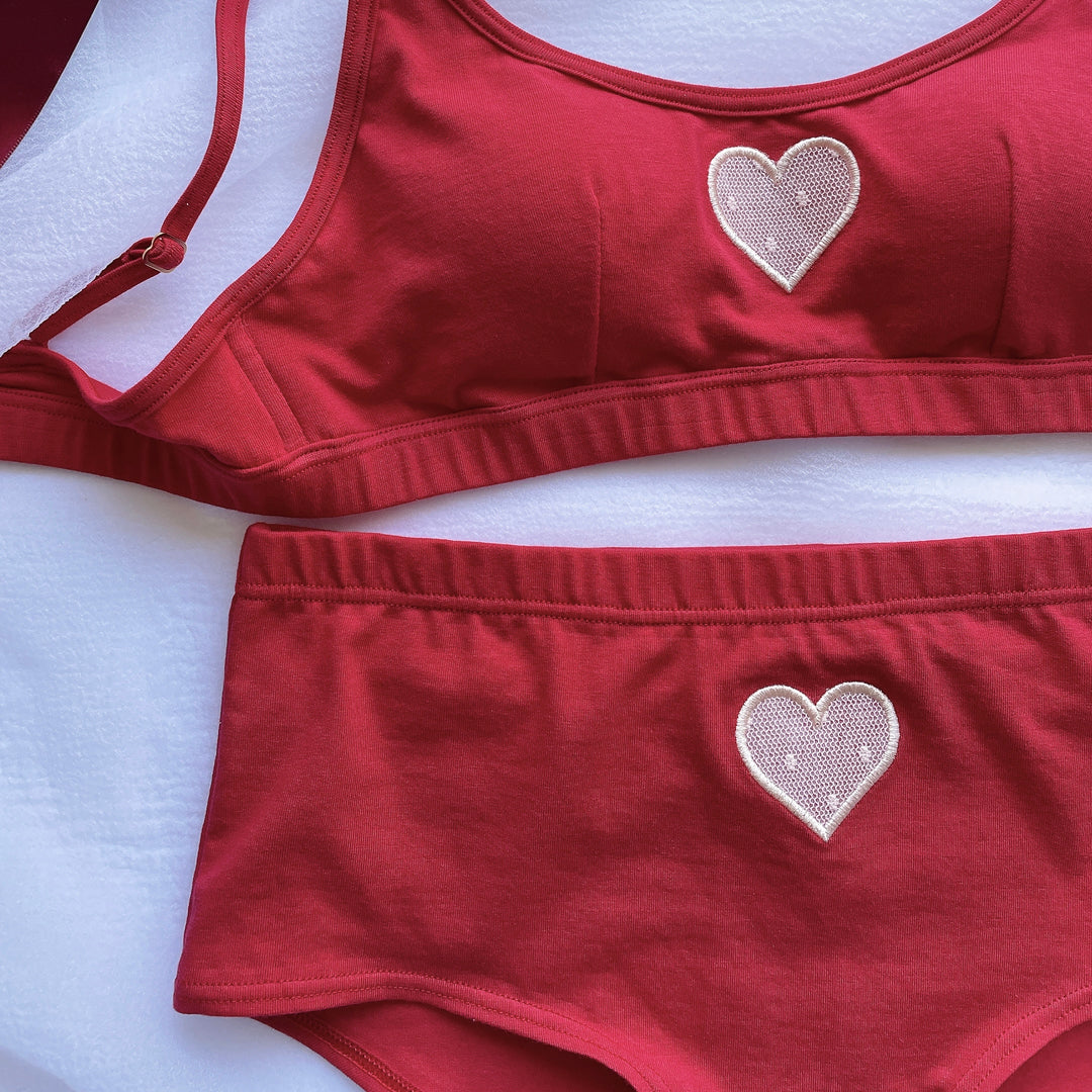 【Valentine Collection】“Amoretta”ボーイズショーツ チェリーピンク