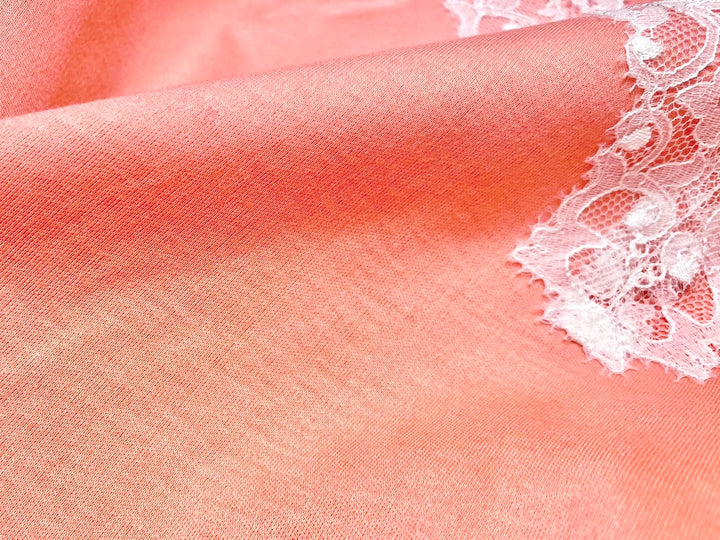 【6/25(水)〜7/1(火)期間限定スペシャルセット】V-neck lace Night Flare dress（コーラル）