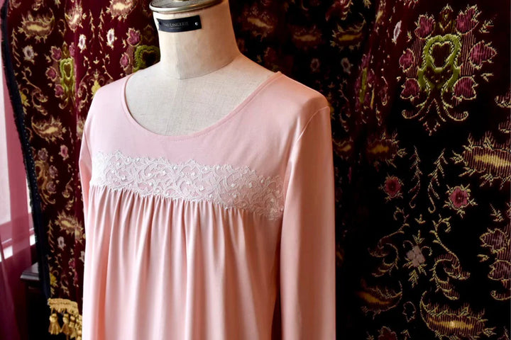 【8/24(日)~9/1(月)期間限定】Lace gather Night dress（ペールピンク）